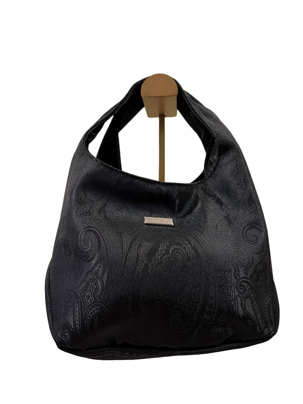 Etro Black Paisley Jacquard Shoulder Bag